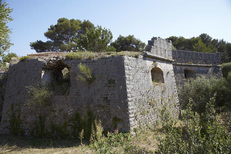 Bastion central du front de tête nord-ouest du fort, parapet à demi ruiné.