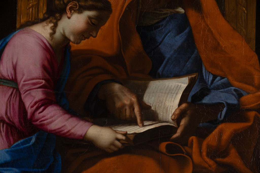 tableau : L'Education de la Vierge, avec sainte Marguerite et saint Blaise de Sébaste
