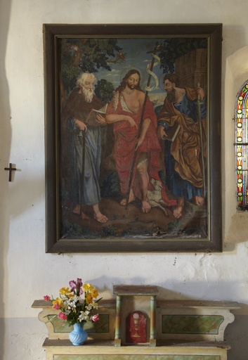 Tableau : saint Antoine, saint Jean Baptiste, saint Paul