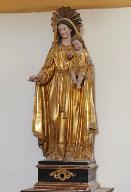 Statue-reliquaire (socle-reliquaire) : Vierge à l'Enfant