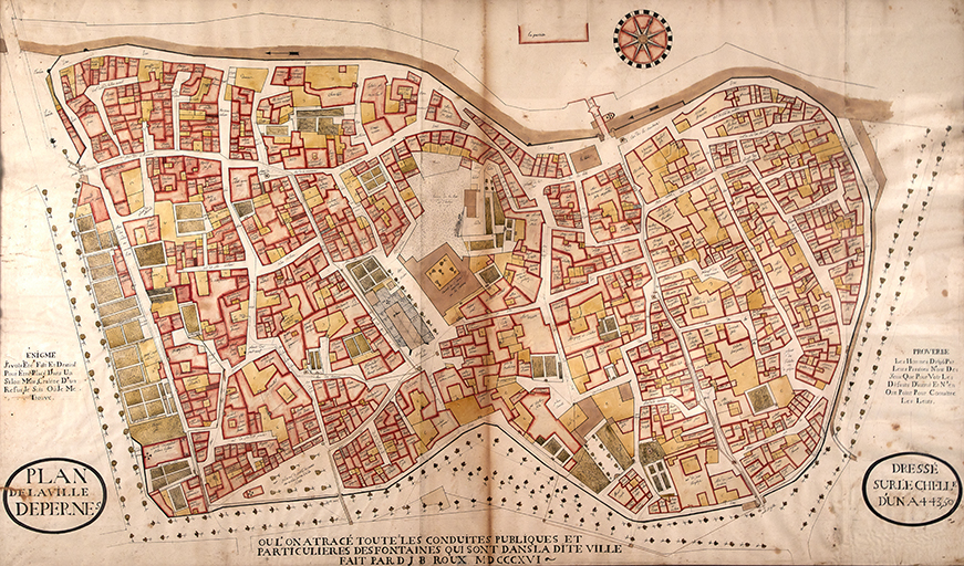 Plan de la ville de Pernes, 1816.