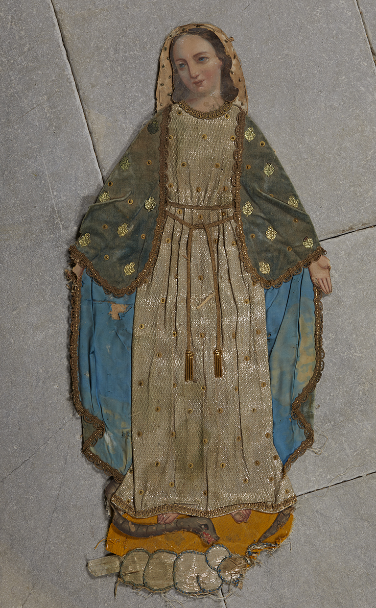 Bannière de procession : Vierge à l'Enfant et Immaculée Conception