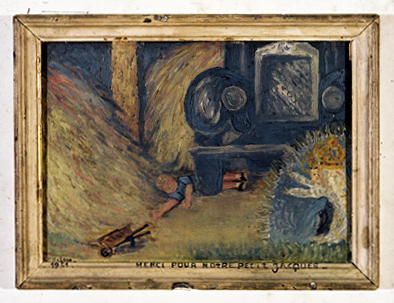 ex-voto, tableau : Enfant sous les roues d'un camion automobile, Jacques