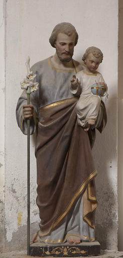 statue (petite nature) : Saint Joseph et l'Enfant Jésus