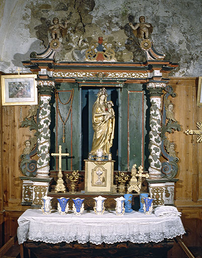 ensemble de l'autel de la Vierge (retable, statue)