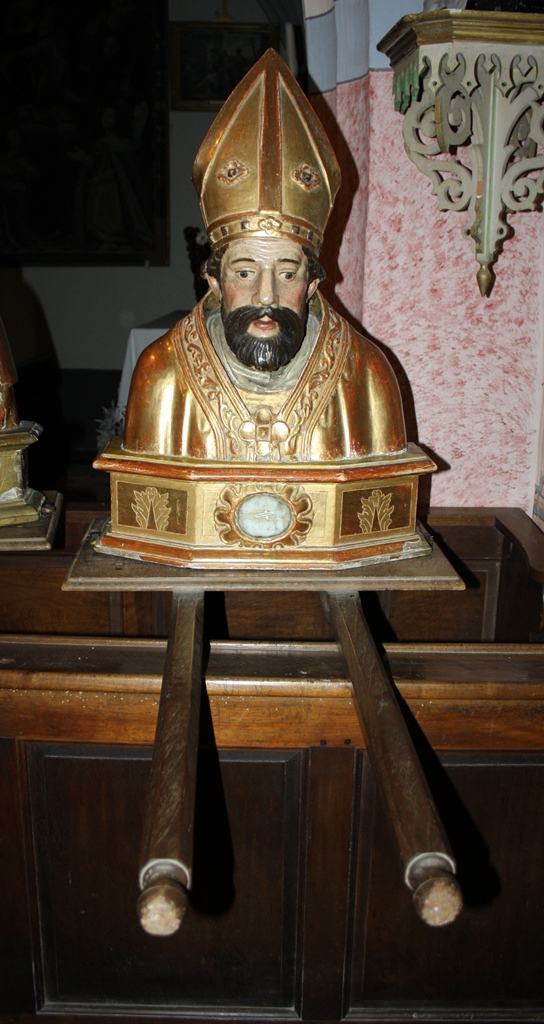 Buste-reliquaire (buste de procession, socle-reliquaire) : saint Jacques le Mineur
