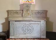 Ensemble de l'autel secondaire de saint Joseph : autel, deux gradins d'autel, tabernacle