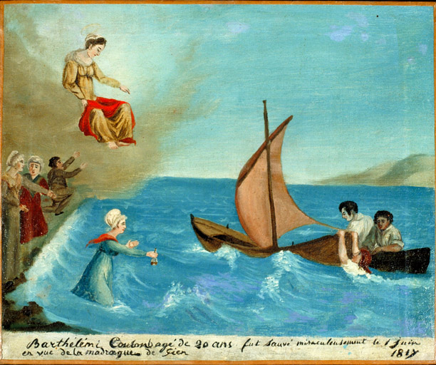 tableau, ex-voto : Barthélémi Coulonb risquant de se noyer