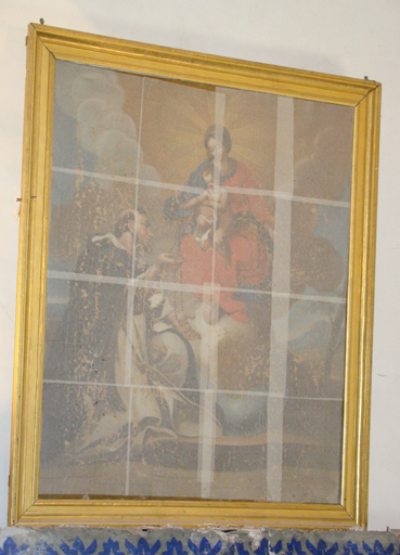 Tableau, cadre : Remise du Rosaire à saint Dominique de Guzman