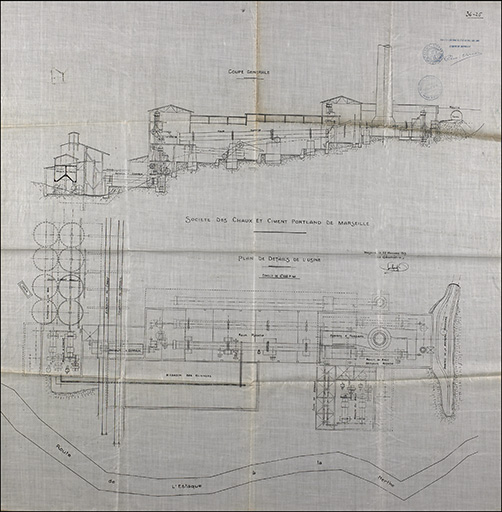 ensemble de fabrication de matériaux de construction dit Société Chauffert, Société coloniale des chaux et ciments Portland, puis Société Lafarge