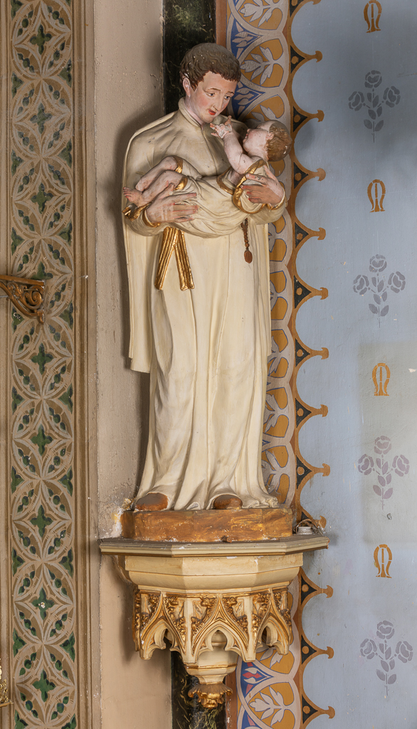 Console et statue : saint Louis de Gonzague et l'Enfant