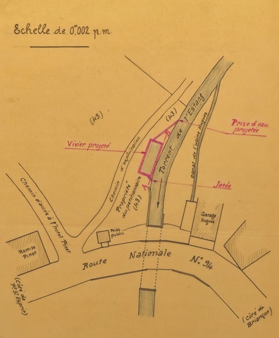 [Plan du vivier à construire, second projet, juillet 1934.]