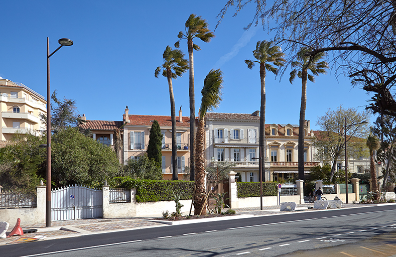 Façades sur jardin des villas de l'avenue Charles-de-Gaulle.