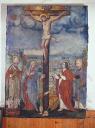 tableau : Christ en croix avec saint Nicolas de Bari, saint Claude, sainte Marie-Madeleine, la Vierge et saint Jean l'Evangéliste