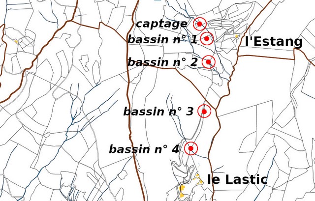 Plan de situation, d'après le cadastre de 2021 (section 000D). Echelle d'origine 1/500e.