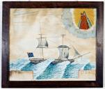 ex-voto, tableau : Bateau dans la tempête, le brick La Constanza