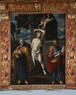 Tableau d'autel : saint Sébastien avec saint Pierre et saint Pons et lunette d'autel : Dieu le Père