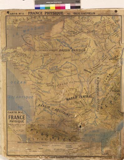 carte murale : France physique