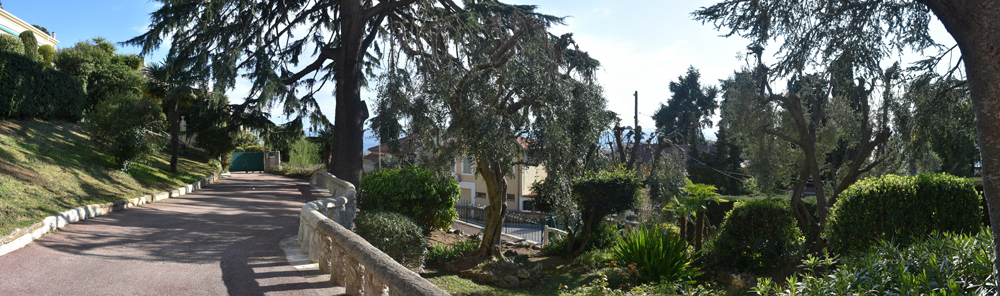 jardin d'agrément de l'hôtel de voyageurs dit Grand hôtel du Mont Boron, actuellement immeuble en copropriété dit Palais Le Mont Boron