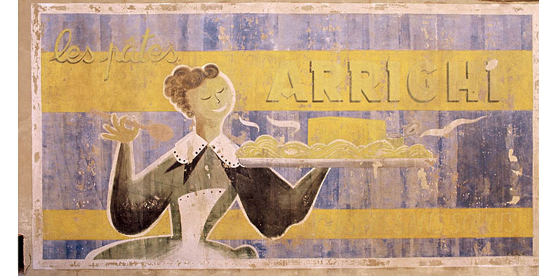 peinture monumentale : publicité pour les pâtes Arrighi