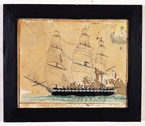 ex-voto, tableau : Accident sur un bateau, chute d'un marin sur le pont, Audibert Joseph