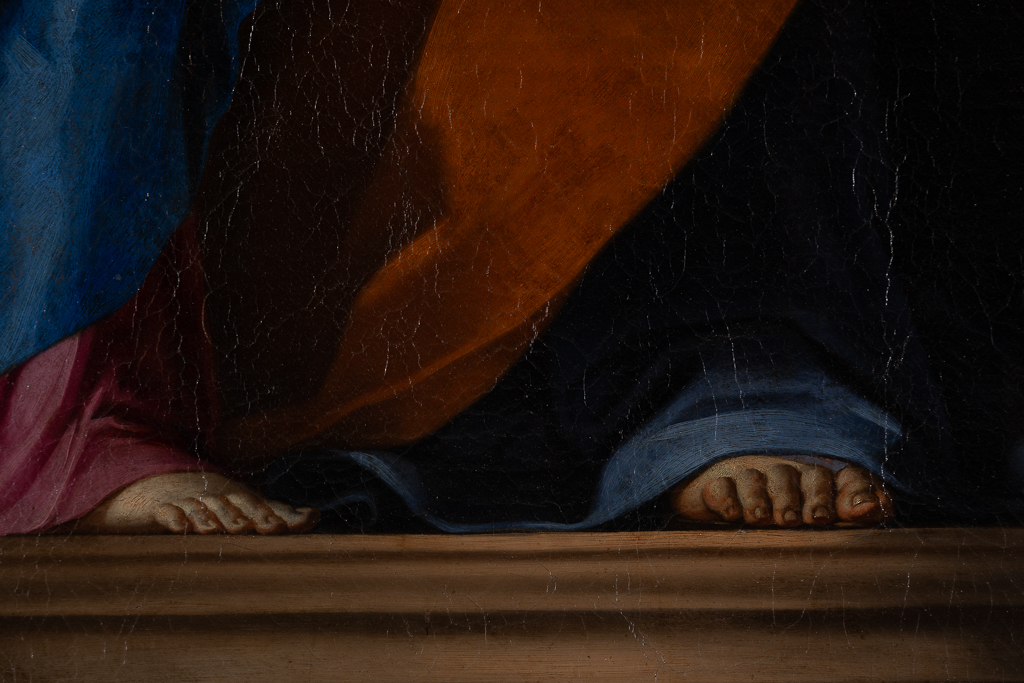 tableau : L'Education de la Vierge, avec sainte Marguerite et saint Blaise de Sébaste