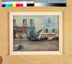 ex-voto, tableau : Accident de voiture automobile en ville