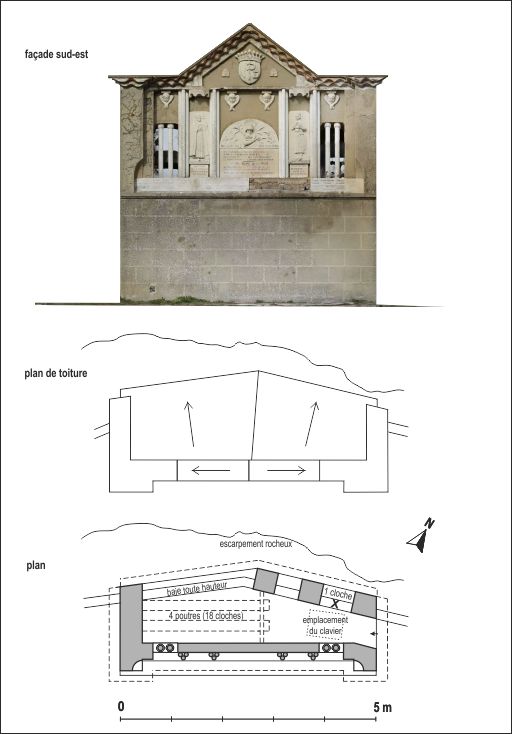 Plan du carillon de 1939 au sein de l'édicule.