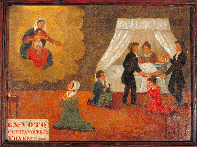 tableau, ex-voto : Demande de guérison de Catherine Amourety