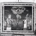 tableau : Christ en Croix, saint Chaffrey (?), saint Arnoul de Gap (?)