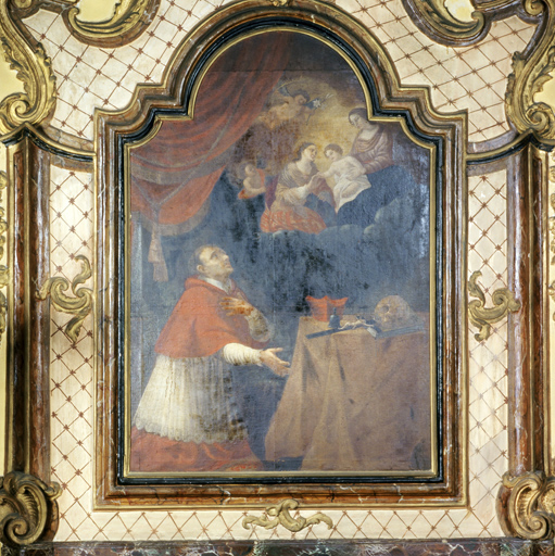 tableau : Saint Charles Borromée et la vision du mariage mystique de sainte Catherine