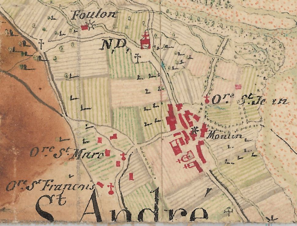 Carte des frontières Est de la France : de Colmars à Marseille [Détail de la feuille 194-16 : le village de Saint-André].