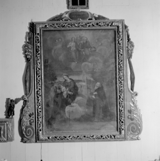 retable à ailes et tableau : La Vierge à l'Enfant et saint Antoine abbé