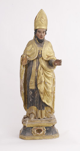 statue-reliquaire de saint Martin (petite nature, socle-reliquaire)