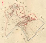 Plan cadastral de la commune de Thorame-Haute, 1827, section E, parcelles 107-108, 336-339.
