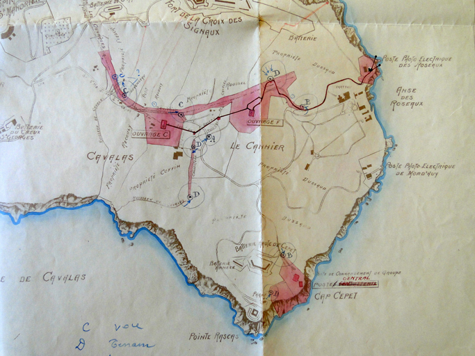 Batterie de Cépet. Plan de situation vers 1927.