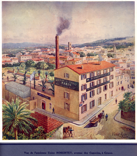 Vue de l'ancienne usine Robertet avenue des Capucins, à Grasse.