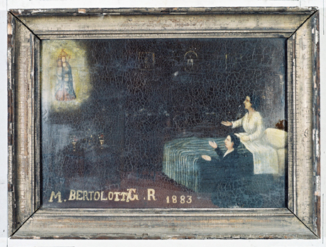 ex-voto, tableau : Demande de guérison d'une femme, M. Bertolotti