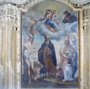 tableau : Saint Antoine abbé entouré de saint Sébastien, saint Grat et un saint évêque, la Vierge à l'Enfant et saint Antoine de Padoue