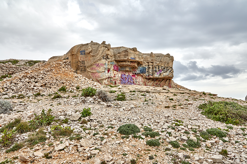 Fort Napoléon, secteur ouest, versant nord : casemate allemande Regelbau 671 