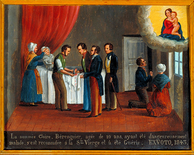 tableau, ex-voto : Demande de guérison de Claire Bérenguier