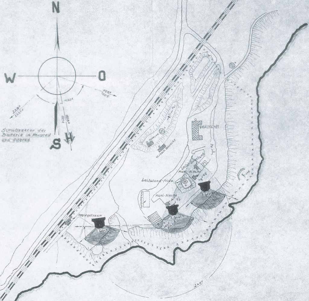 [Plan allemand de la batterie de Corbière], 1944.