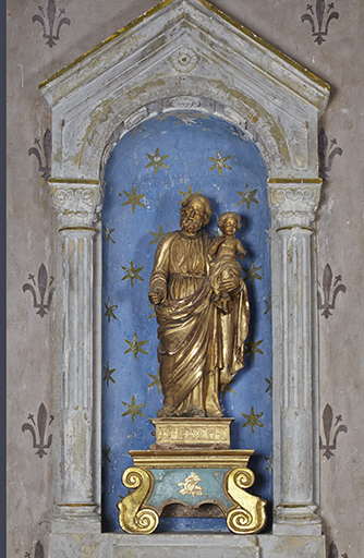 Statue : saint Joseph et l'Enfant ; socle
