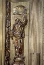 ensemble de 2 statues (grandeur nature) : Saint Jacques le Majeur, Saint Véran évêque, 2 consoles, 2 hauts-reliefs