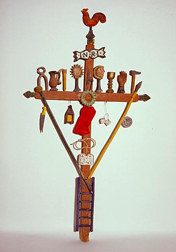 croix (d'applique, suspendue) : de la Passion