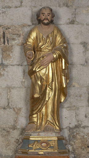 statue-reliquaire de saint Joseph (petite nature, socle-reliquaire)