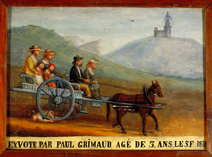 tableau, ex-voto : Accident de charrette de Paul Grimaud