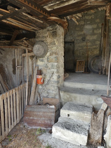 Bâtiment de la remise-atelier. Vue de volume prise de l'est.