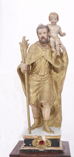 statue-reliquaire (petite nature) : Saint Christophe