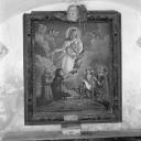 tableau, cadre : Vierge à l'Enfant remettant le Rosaire à saint Dominique en présence de saint Antoine, sainte Marguerite et saint Georges